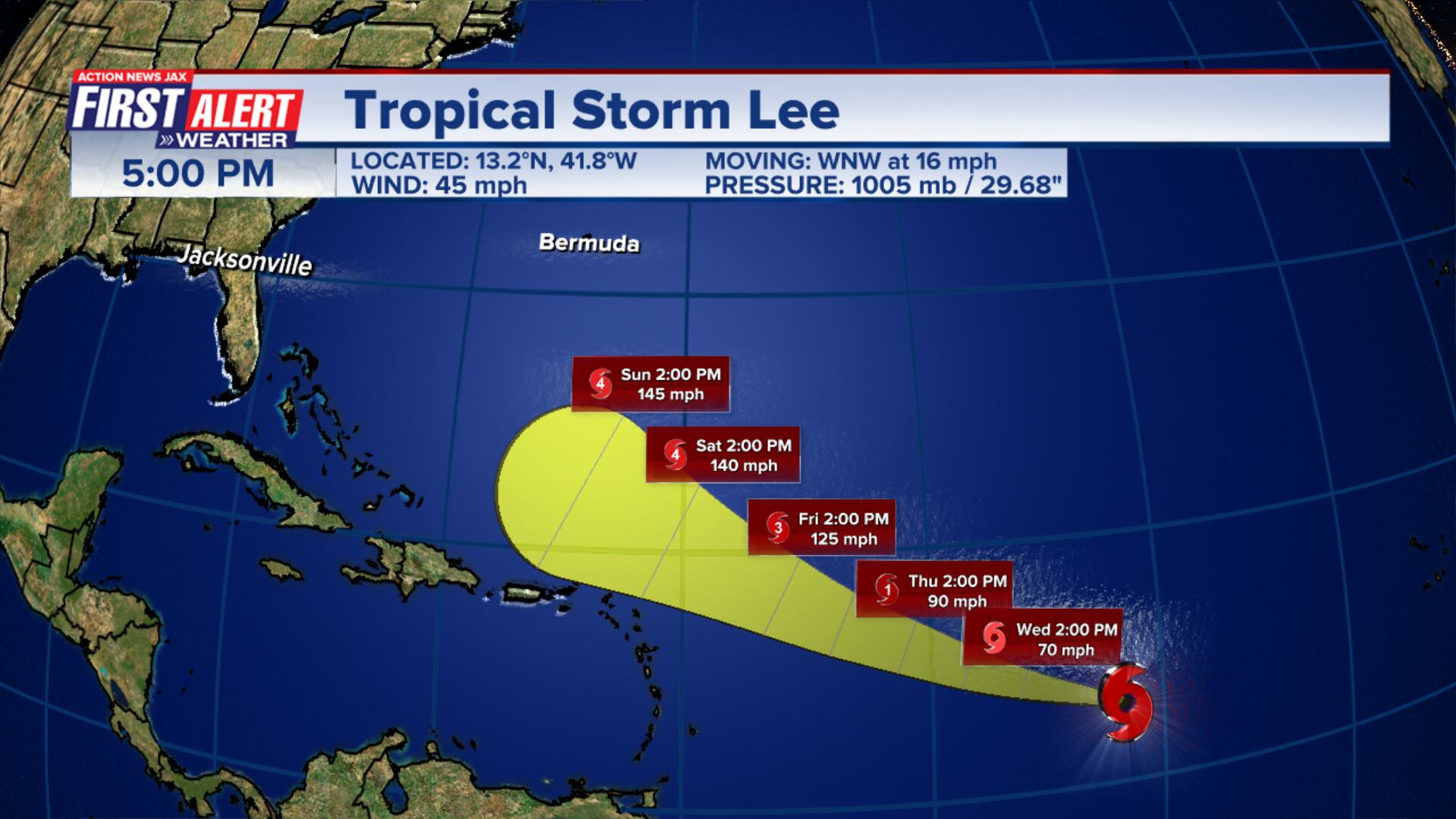 Tropical Update: Tropical Storm Lee forms in the Atlantic