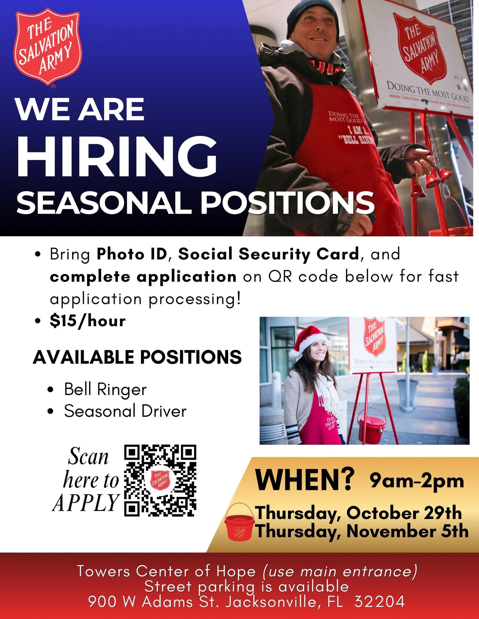 The Salvation Army of Northeast Florida hiring event.